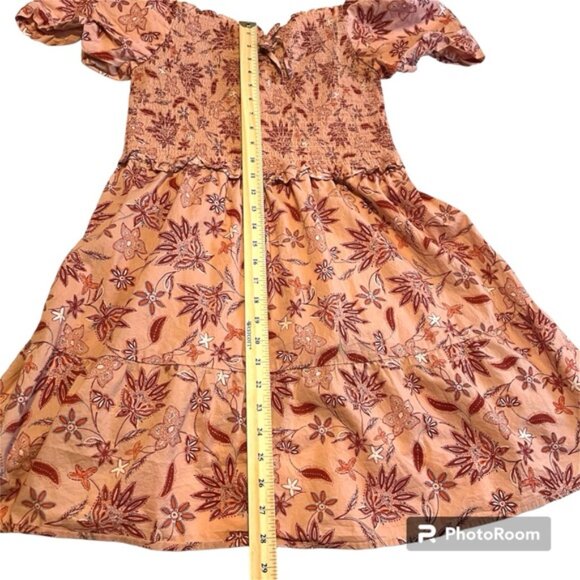 Smocked Puff-Sleeve Midi Dress in Blush Floral - Picture 10 of 10